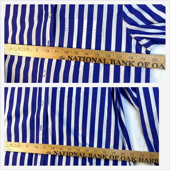 J.Crew Blue White Striped Long-Sleeve Button-Down Shirt Dress XS Preppy Oldmoney - Picture 12 of 13
